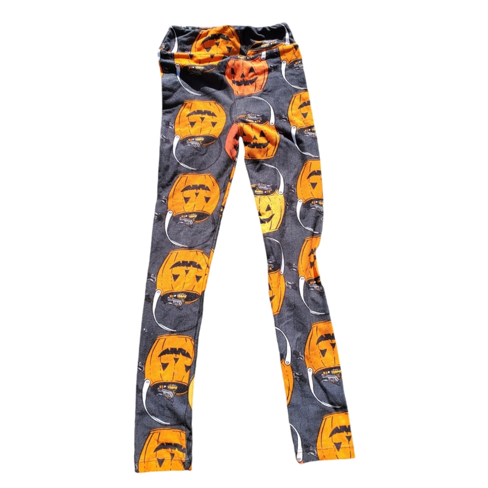 LuLaRoe Halloween Leggings Girls size L/XL Jack-o-lantern